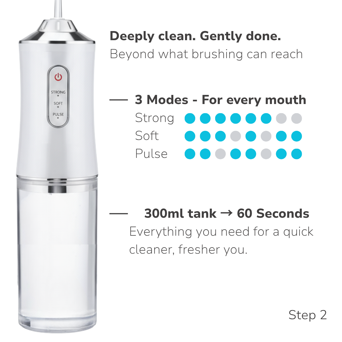 Professional water flosser for healthy teeth and fresh breath